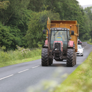 Warning to avoid collisions during summer harvest